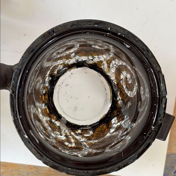 PartyLite Dark Bronze Metal Tone Tea light glass Candle Holder 12” long - Picture 5 of 5